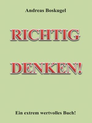 cover image of RICHTIG DENKEN!